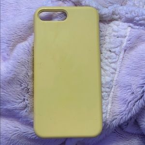 iphone 8 plus yellow silicon phone case